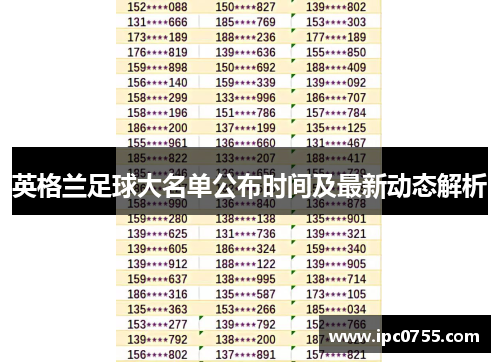 英格兰足球大名单公布时间及最新动态解析